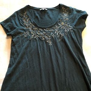 Lucky Brand Embroidered Short Sleeve T